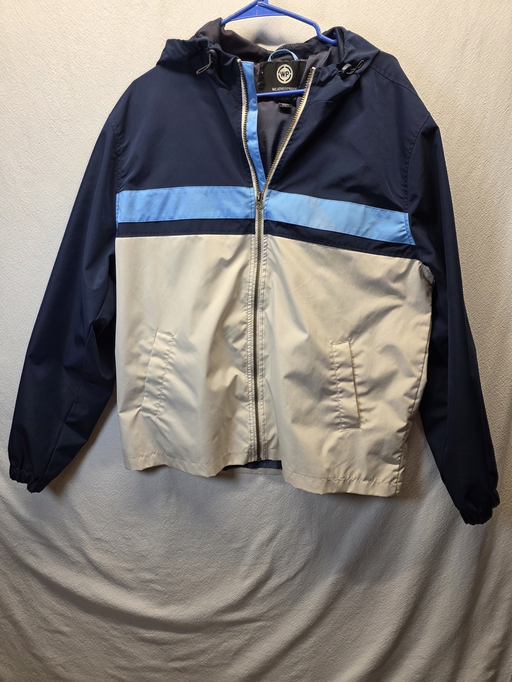 Gorpcore Men Weatherproof Hooded Full Zip Rain Slivker VTG Vibe ColorBlock XL